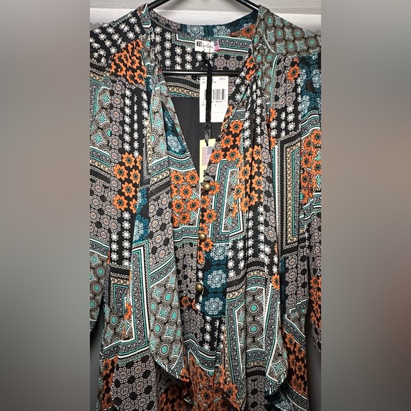 Kut From The Same Kloth Elegant Patchwork Long Sleeve Dress Size 8 - Picture 9 of 16